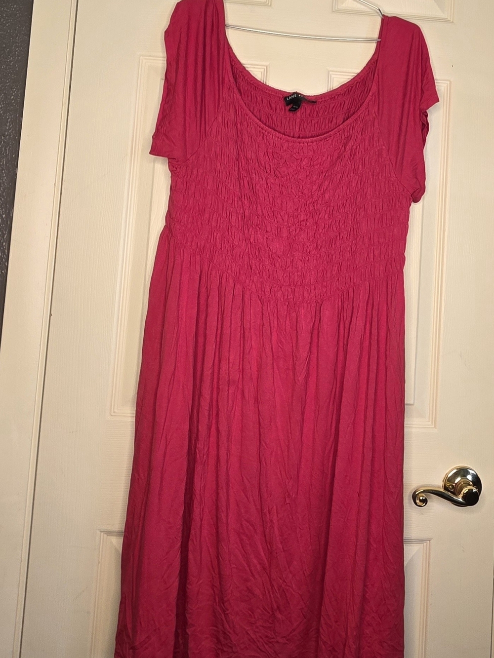 Lane Bryant Hot Pink Scoop-Neck Maxi Dress